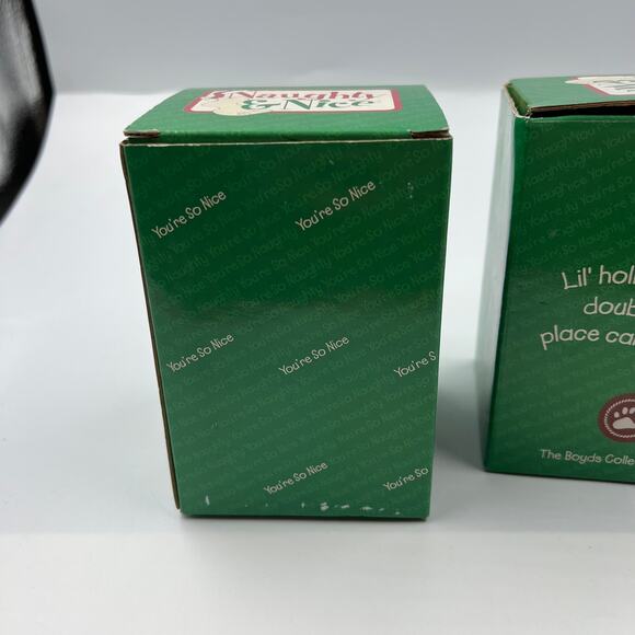 Boyds Bears 2 PENNY PENGUIN Naughty Nice Christmas Ornaments 2004 Holly-days NIB - Picture 9 of 11